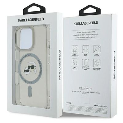 8. Karl Lagerfeld IML Metal Karl&Choupette Head MagSafe Hülle für iPhone 16 Pro - Schwarz