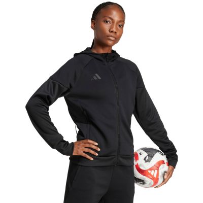 10. adidas Tiro 25 Hoodie mit durchgehendem Reißverschluss für Damen, Schwarz, JD9079