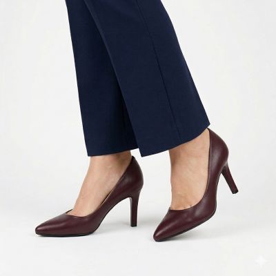 5. Sergio Leone 1336 burgunderrote Pumps mit spitzer Zehenpartie für Damen