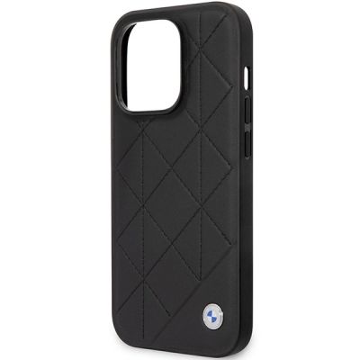 6. Hülle BMW BMHCP14L22RQDK iPhone 14 Pro 6.1" schwarz/schwarz Leder gesteppt