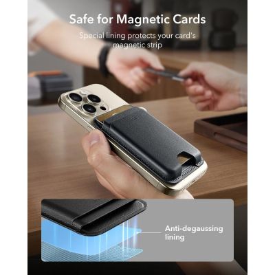 6. ESR Classic RFID Magnet-Geldbörse MagSafe für Handys – Schwarz