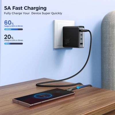5. Joyroom Pioneer Series SA31-CC5 USB-C / USB-C 240W Kabel 1,2m - Schwarz