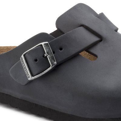2. Birkenstock Boston Black Damen/Herren Clogs, geöltes Leder, schmale Slipper (0059463)