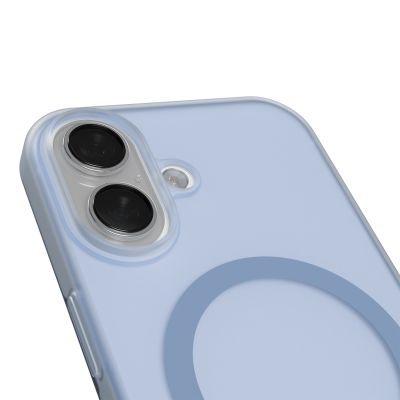 6. Puro Daylight Magsafe-kompatible Silikonhülle für iPhone 17 – durchscheinendes Blau