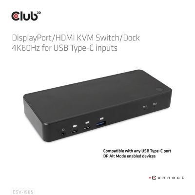 4. CLUB3D CSV-1585 KVM-Switch Schwarz