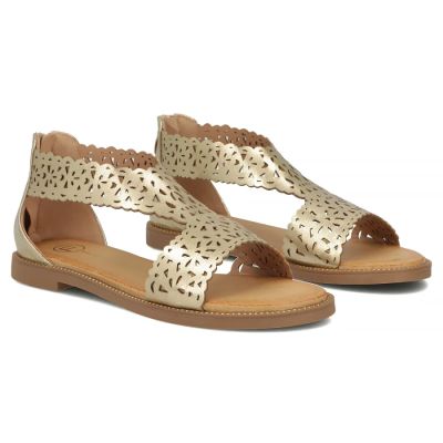 5. Damen-Sandalen Filippo DS7889 mit durchbrochenem Goldmuster