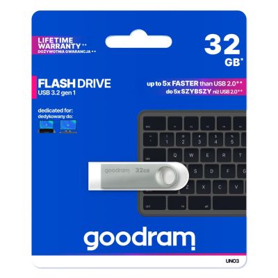 3. GOODRAM USB-Stick 32GB UNO3 SILBER USB 3.2 Gen 1