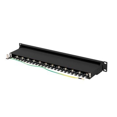 4. LANBERG Patchpanel 19" 24 Ports 1U CAT.7 FTP Schwarz PPS7-1024-B