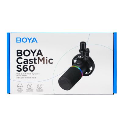 12. BOYA CastMic S60 Kabelgebundenes dynamisches Gaming-Mikrofon USB XLR – Schwarz