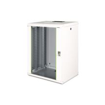 Digitus Unique 19" 16U Wand-Netzwerkschrank 600x450 mm, Glastür, grau, ungeteilt, montiert, 100 kg