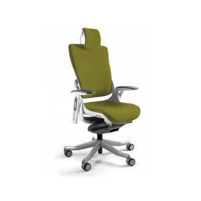 Wau 2 BL411 Bürostuhl, oliv/weißer Stoff