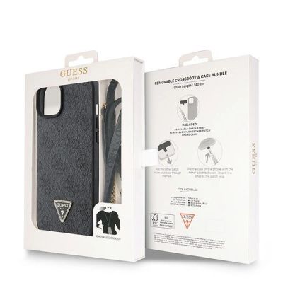 9. Guess GUHCP15MP4TDSCPK iPhone 15 Plus 6,7" schwarz/schwarzes Hardcase Crossbody 4G Metalllogo