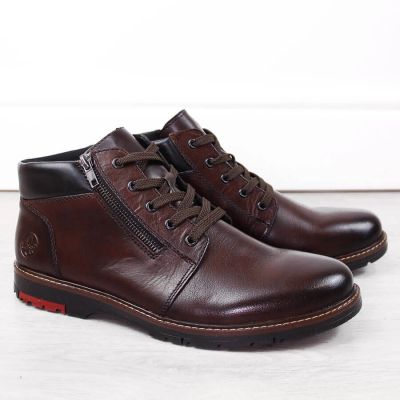 30. Rieker M RKR625 bequeme Lederstiefelette mit Wollfutter, braun