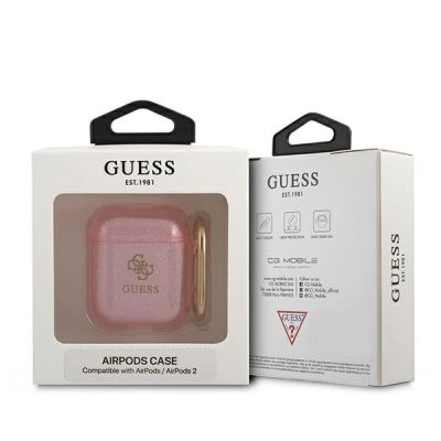 4. Guess GUA2UCG4GP AirPods decken die pink/pink Glitter Collection ab