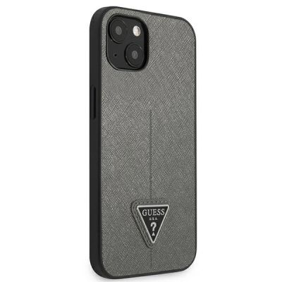 4. Guess GUHCP14MPSATLG iPhone 14 Plus 6,7 "Silber / Silber Hardcase SaffianoTriangle Logo