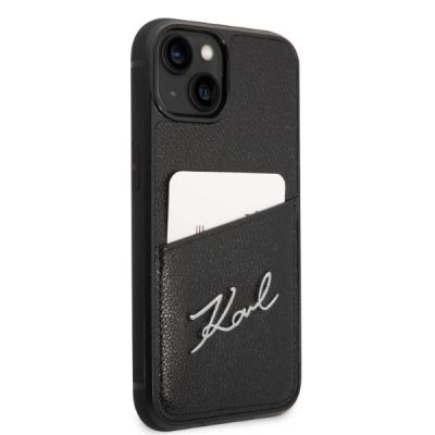 4. Karl Lagerfeld Signature Logo Cardslot-Hülle für iPhone 14 Plus – Schwarz