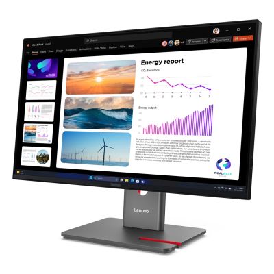 41. Lenovo ThinkVision P24q-40 Monitor, 23,8 Zoll, IPS-Display, 16:9-Seitenverhältnis, 120 Hz, 4 ms Reaktionszeit, 2560 x 1440 Pixel, 300 cd/m², HDMI-Anschluss, Rabenschwarz, 36 Monate Garantie