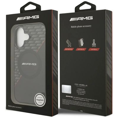 8. AMG Double Layer Transparent Rhombs MagSafe Case für iPhone 17 - Schwarz und Rot