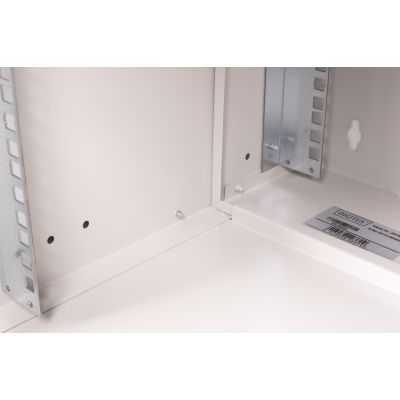 8. 19" 7U Wand-Netzwerkschrank, SOHO PRO 370 x 540 x 400 mm, Glastür, grau, unmontiert, 60 kg