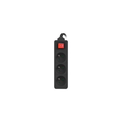 4. LANBERG Steckdosenleiste 3 m mit 3 x 230 V Typ E, Schalter und Kabel aus reinem Kupfer, schwarz
