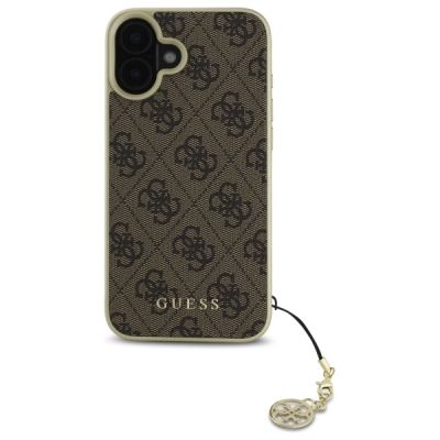 3. Guess 4G Charms Collection Hülle für iPhone 16 – braun