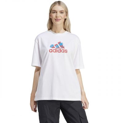 3. adidas Flower Pack Badge of Sport Damen T-Shirt Weiß IT1421