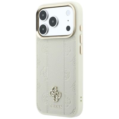 10. Guess Stripe Peony 4G Logo MagSafe Hülle für iPhone 18 Pro / 17 Pro - Beige