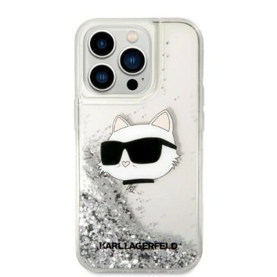 3. Karl Lagerfeld KLHCP14XLNHCS iPhone 14 Pro Max 6,7" Silber/Silber Hardcase Glitter Choupette Head