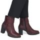 6. Damen-Ankle-Boots aus Leder mit hohem Absatz, bordeauxrot, Rieker Y2567-35