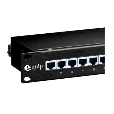2. CAT6-Patchpanel, 16 Ports, schwarz, 19" (1U)