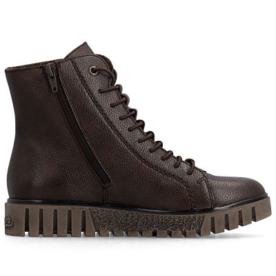 2. Braune Plateau-Ankle-Boots aus Leder für Damen von Rieker, Modell Y3421-26