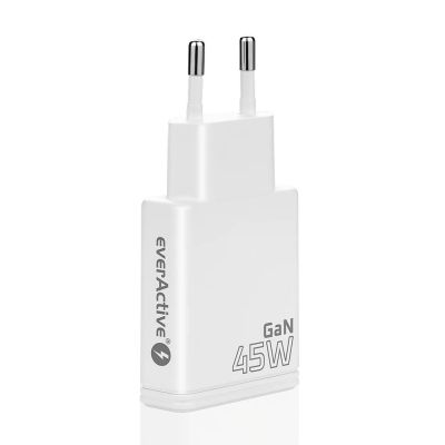 4. EVERACTIVE GAN SUPER SLIM 2X USB-C PD 45W WEISSES LADEGERÄT SC-465Q