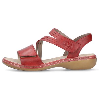14. Rieker W RKR685 bequeme Ledersandalen rot