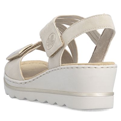 3. Beige Keilsandalen für Damen Rieker 67410-62