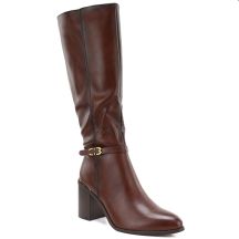 Damenstiefel mit Blockabsatz, braun, Sergio Leone KZ-08