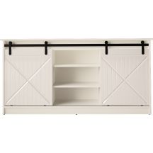 Kommode 160x80x35 GRANERO weiß/weiß glänzend