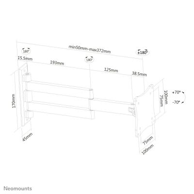 9. Neomounts FPMA-W830BLACK TV-Wandhalterung für 68,6 cm (27") Fernseher, Schwarz