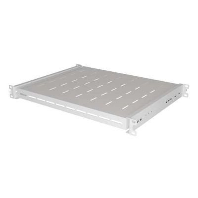 4. LANBERG Ausziehbarer Regalboden für 19"-Regalschränke 350 mm Grau (1 HE/445 x 350 mm Tragfähigkeit bis zu 35 kg, 4-Punkt-Befestigung)
