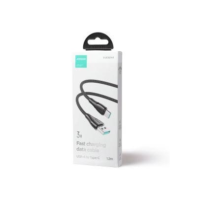 5. Joyroom Surpass Series A11 USB-A / USB-C 3A Kabel 1,2 m - Schwarz