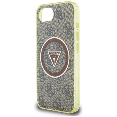 6. Guess IML Metal Glitter 4G Circle Triangle MagSafe Hülle für iPhone 16e - Braun