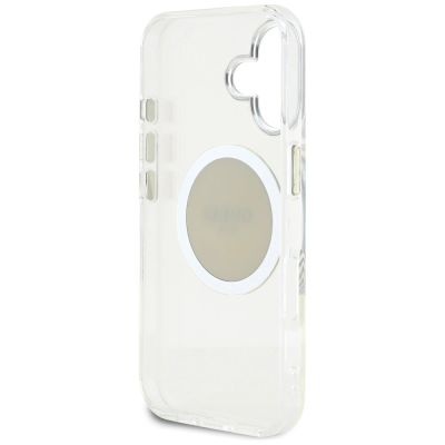 7. Guess IML Metal Colored Circle Classic Logo MagSafe Hülle für iPhone 16 - Grau