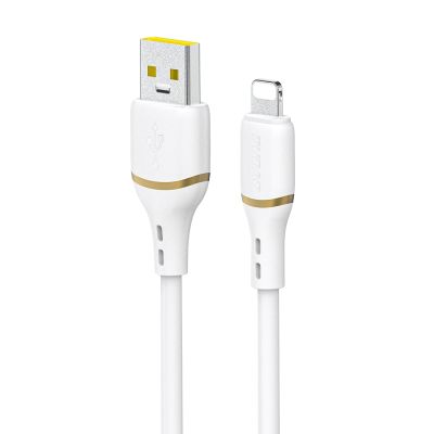 Dudao L25L USB-A - Lightning Kabel 1 m 30 W mit weichem Silikongeflecht - Weiß