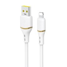Dudao L25L USB-A - Lightning Kabel 1 m 30 W mit weichem Silikongeflecht - Weiß