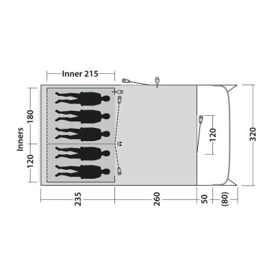 3. Outwell Denver 5 Grünes Tunnelzelt für 5 Personen