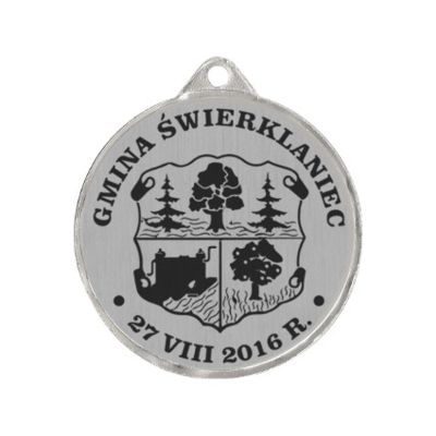 Metallmedaille mit Gravur auf Laminat