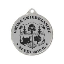 Metallmedaille mit Gravur auf Laminat