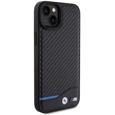 4. BMW Leder-Carbon-Hülle für iPhone 15 Plus – Schwarz