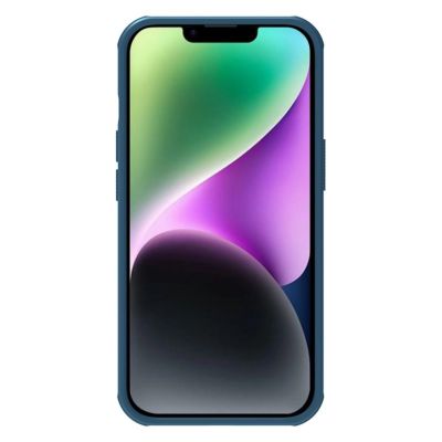 3. Nillkin Super Frosted Shield Pro magnetische Hülle für iPhone 14 Plus mit MagSafe magnetischem Blau