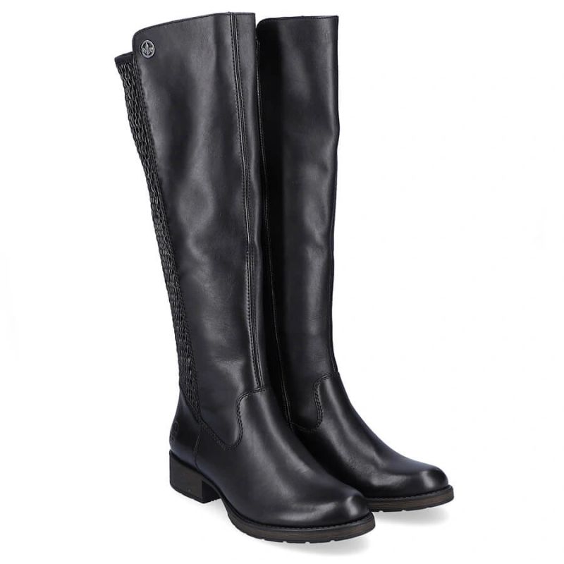36. Rieker W Z9591-00 schwarze Lederstiefel 