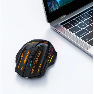 10. Wozinsky WMGB-1179 Kabellose optische Gaming-Maus mit integriertem Akku, 3200 DPI und Hintergrundbeleuchtung – Schwarz